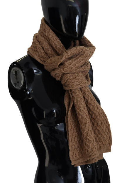 Elegant Dark Brown Knitted Scarf