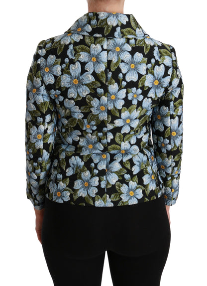 Elegant Floral Brocade Blazer Coat Jacket