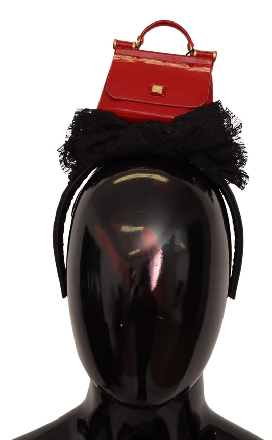 Exquisite Black Cotton Red Bronze Diadem Headband