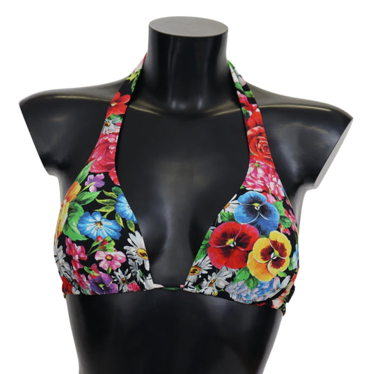 Vibrant Floral Print Bikini Top