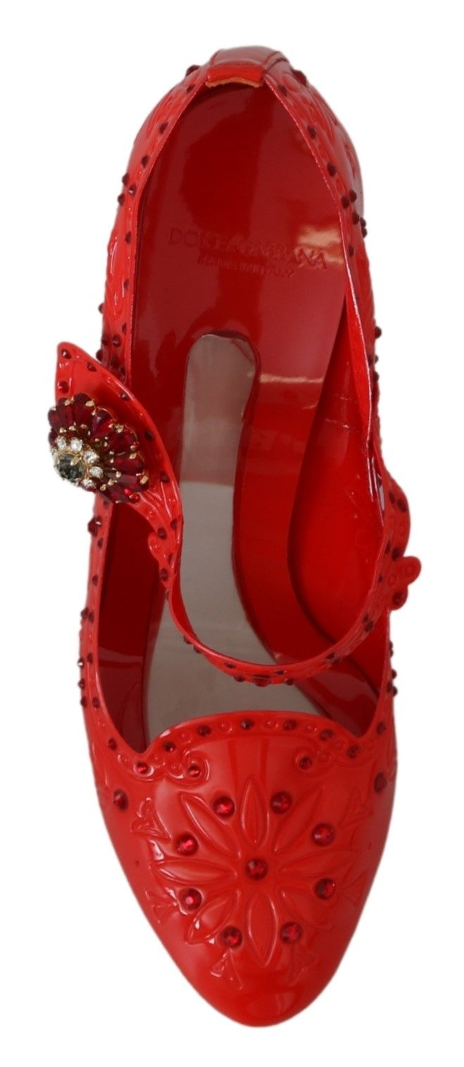 Red Floral Crystal CINDERELLA Heels Shoes