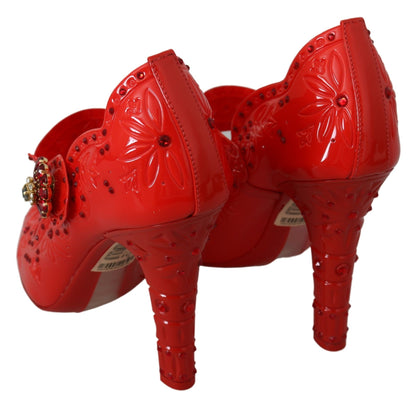 Chic Red Crystal Cinderella Pumps