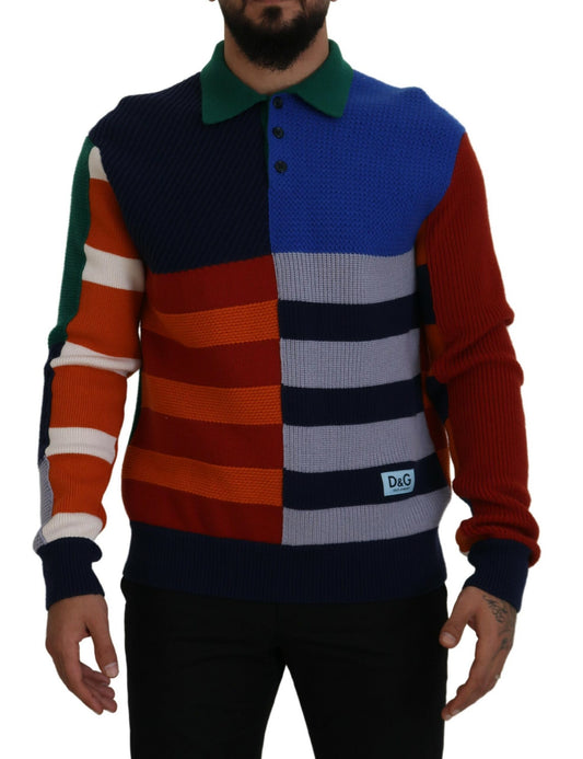 Pullover Sweater in Multicolor Stripes