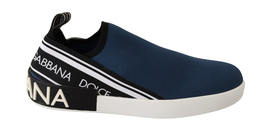 Elegant Blue & White Loafer Sneakers