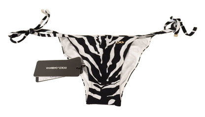 Zebra Print Chic Drawstring Bikini Bottom