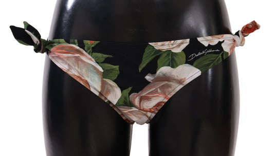 Elegant Rose Print Bikini Bottom
