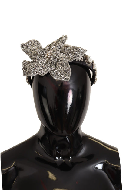 Elegant Crystal Diadem Headband - Chic Black