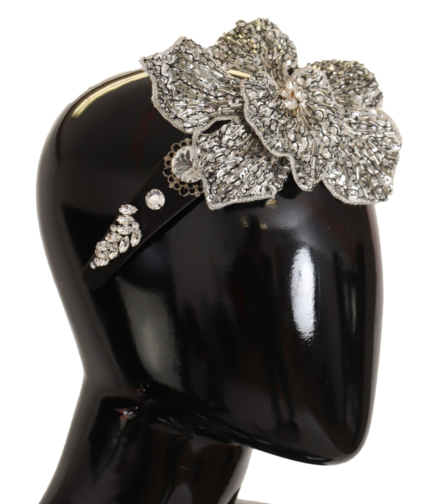 Elegant Crystal Diadem Headband - Chic Black