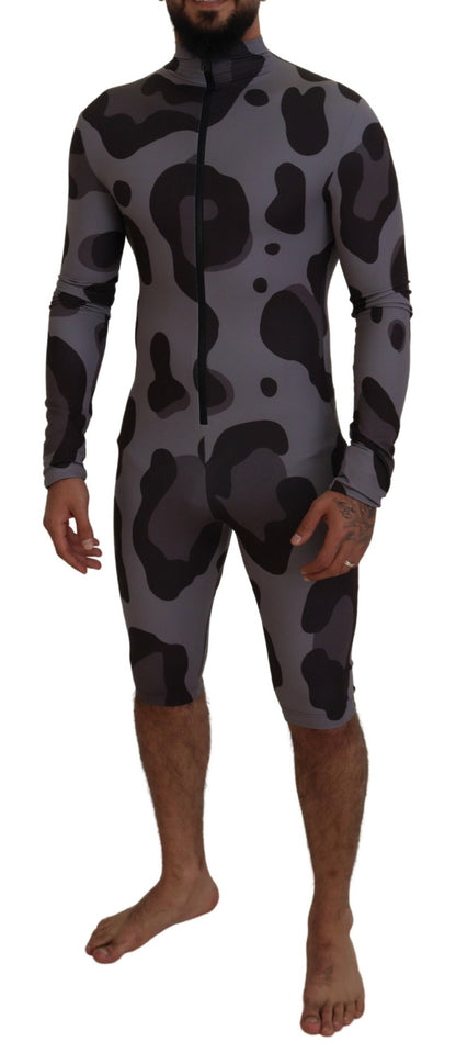 Elite Gray Patterned Men's Wetsuit Swimwear