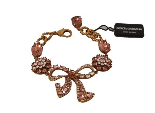 Gold Brass Chain Baroque Crystal Embellished Bracelet