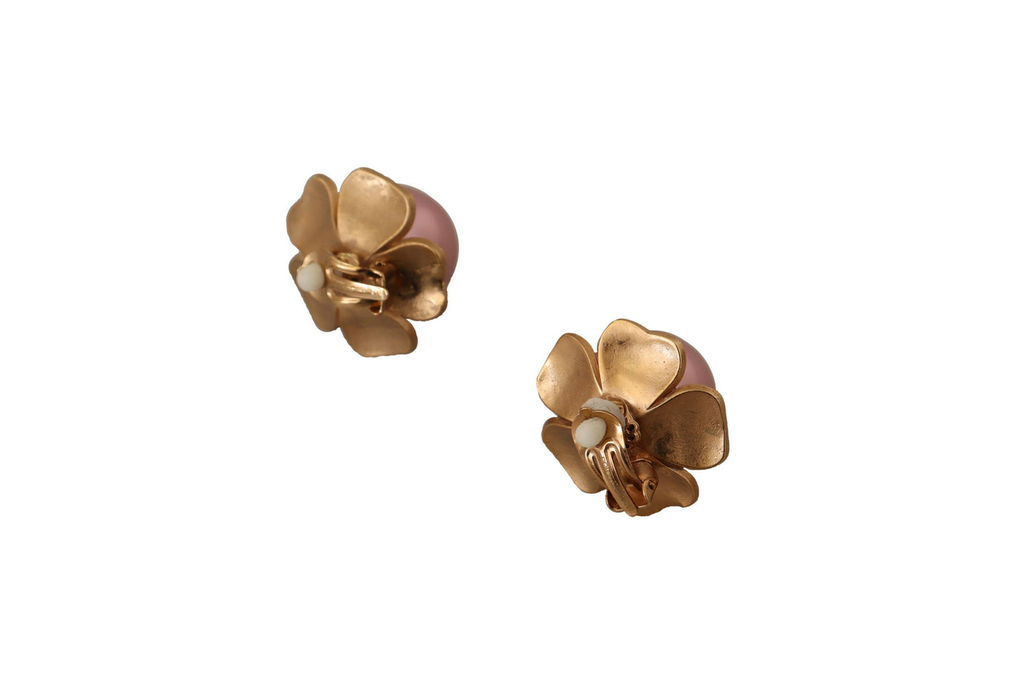 Elegant Floral Crystal Pearl Clip-On Earrings