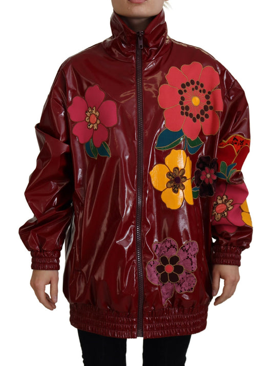 Maroon Floral Luxe Jacket