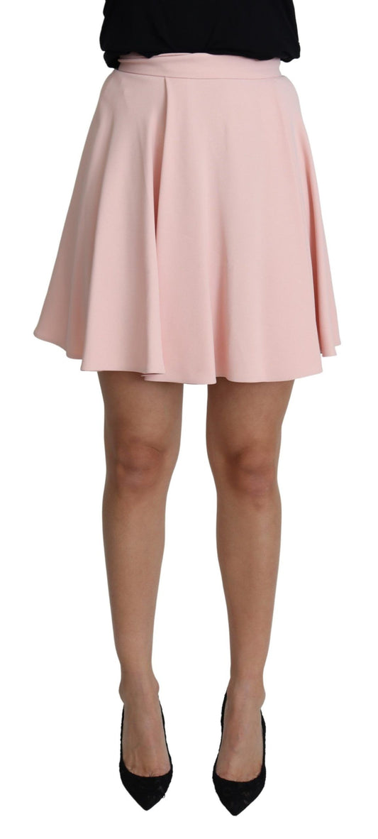 Elegant Pink Flare A-line Mini Skirt