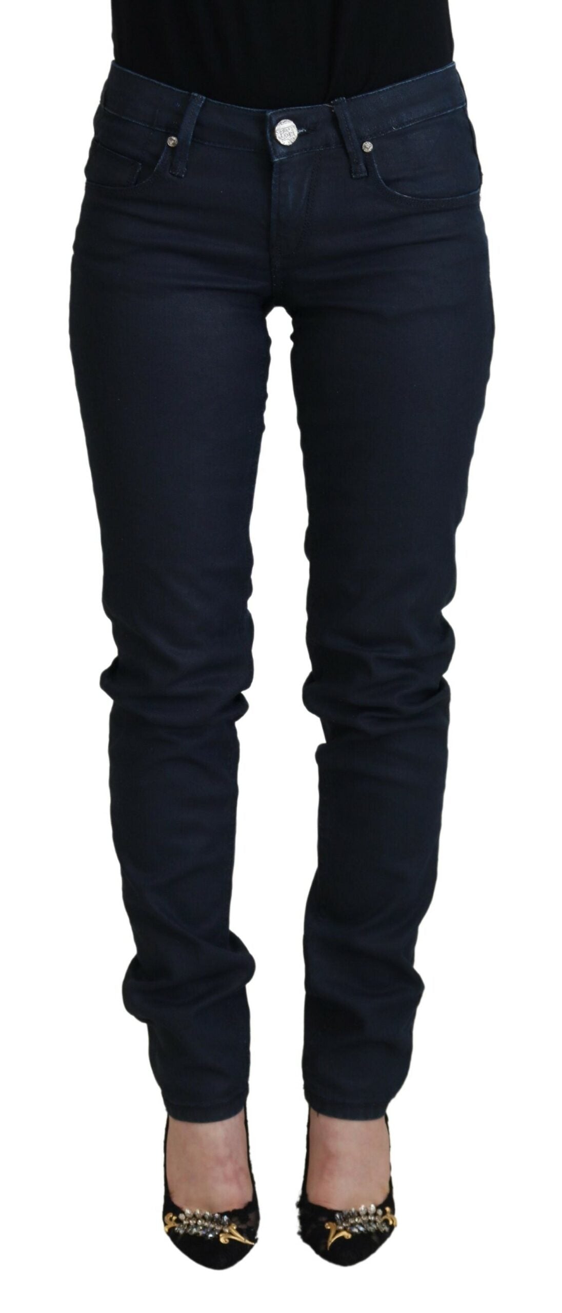 Chic Low Waist Skinny Jeans in Blue