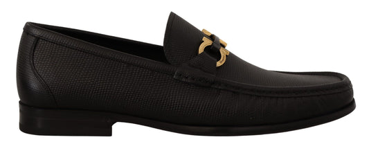 Black Calf Leather Moccasins Loafers Shoes