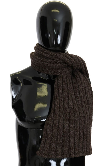 Brown Cashmere Knitted Wrap Shawl Scarf