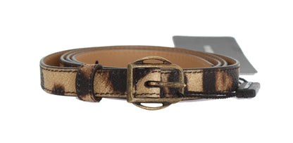Dolce & Gabbana Brown Leopard Gold Buckle Belt