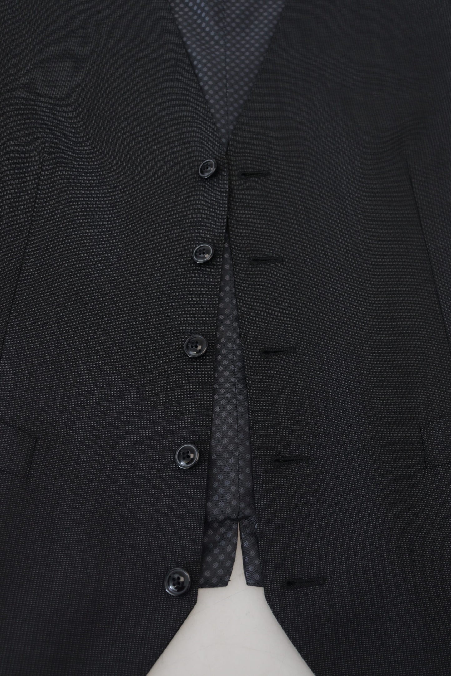 Elegant Gray Martini Three-Piece Wool Silk Suit