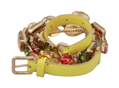 Yellow Gold Multicolor Crystals Waist Belt