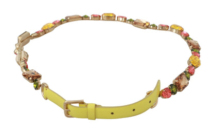 Yellow Gold Multicolor Crystals Waist Belt