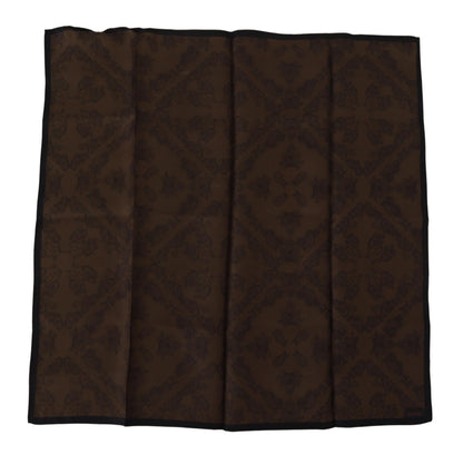 Chic Brown Patterned Square Scarf