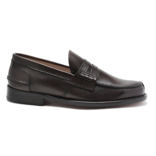 Dark Brown Leather Mens Loafers Shoes