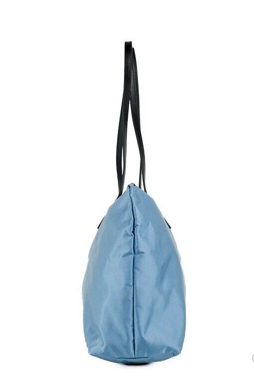 Portuna Medusa Medium Cornflower Blue Nylon Leather Tote Bag Purse