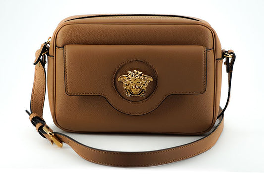 Brown Calf Leather Camera Shoulder Bag