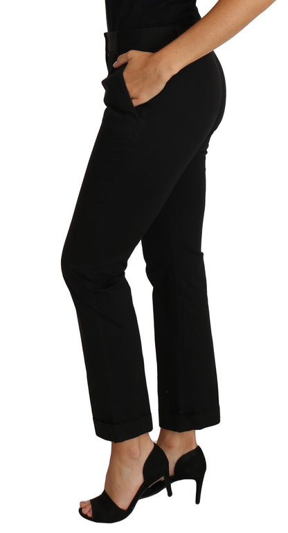 Elegant Black Cotton Dress Pants