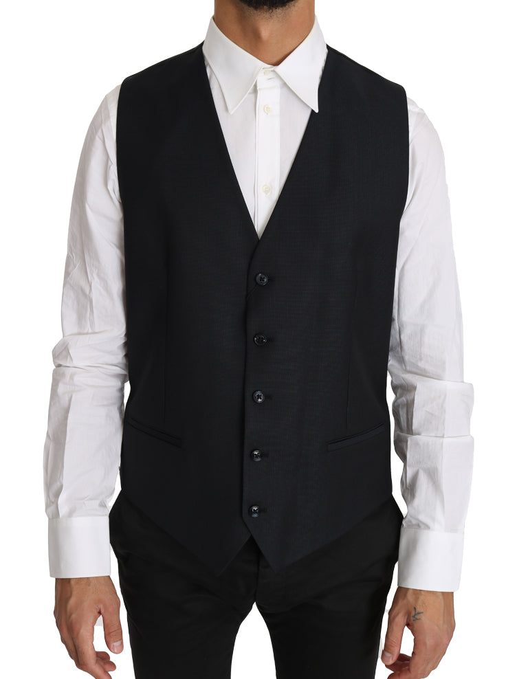 Gray Wool Silk Waistcoat Vest