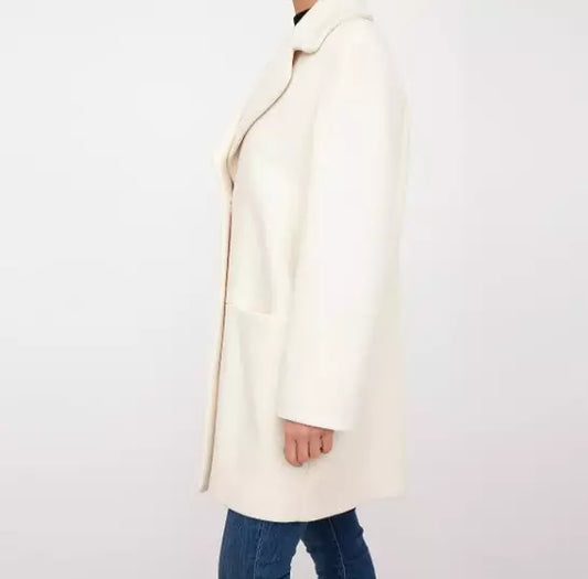 Chic White Winter Elegance Long Coat