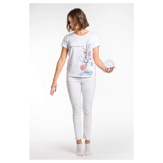 Chic White Stretch Viscose Tee with Exclusive Packaging