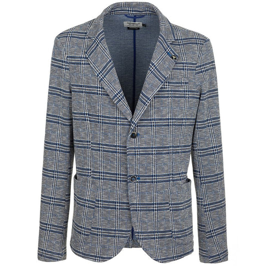Elegant Checked Cotton Blend Jacket