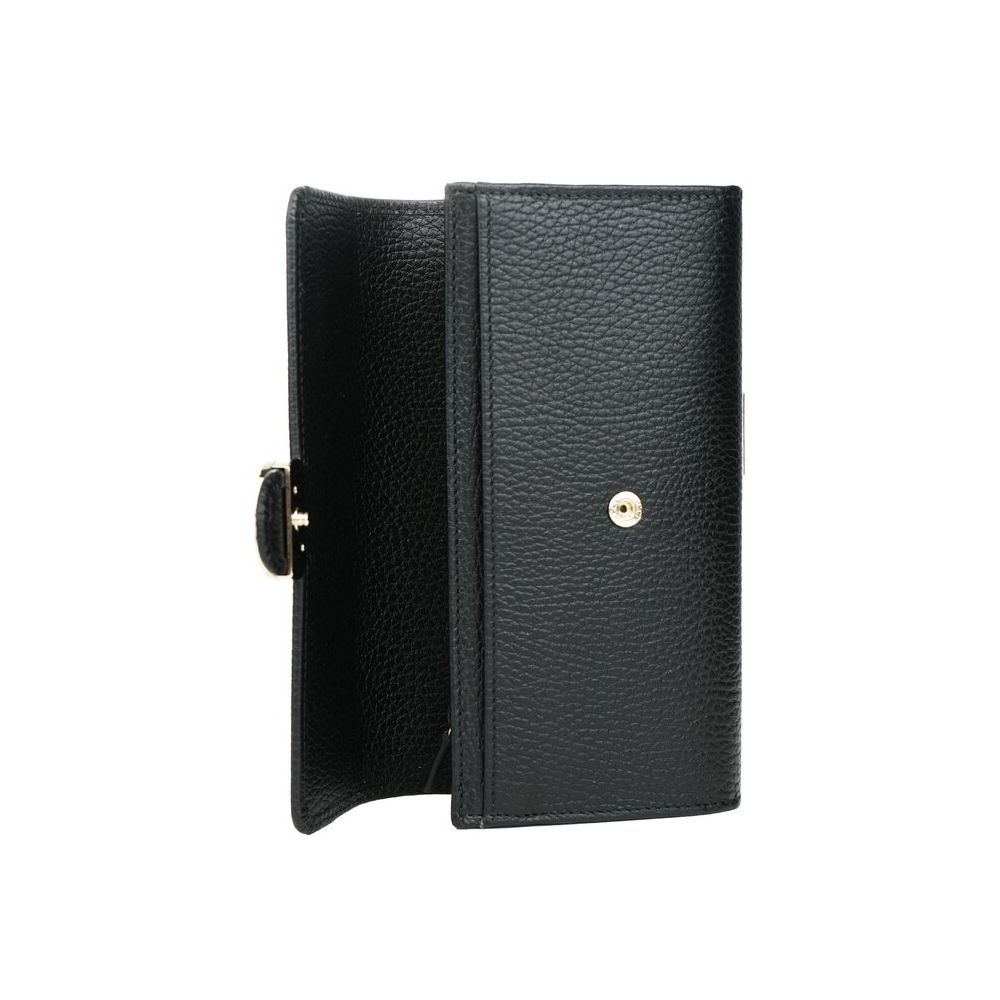 Elegant Calfskin Leather Chain Wallet