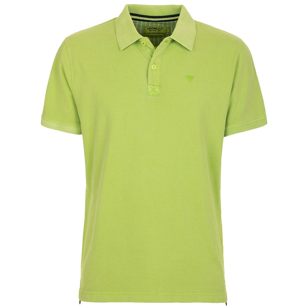 Chic Apple Green Embroidered Polo