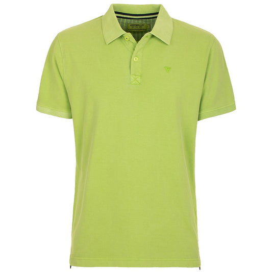 Apple Green Cotton Polo Shirt with Chest Embroidery