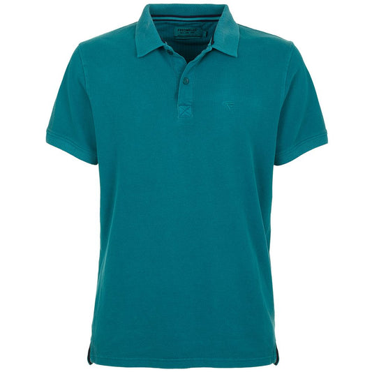 Aqua Green Cotton Polo Shirt with Embroidered Logo