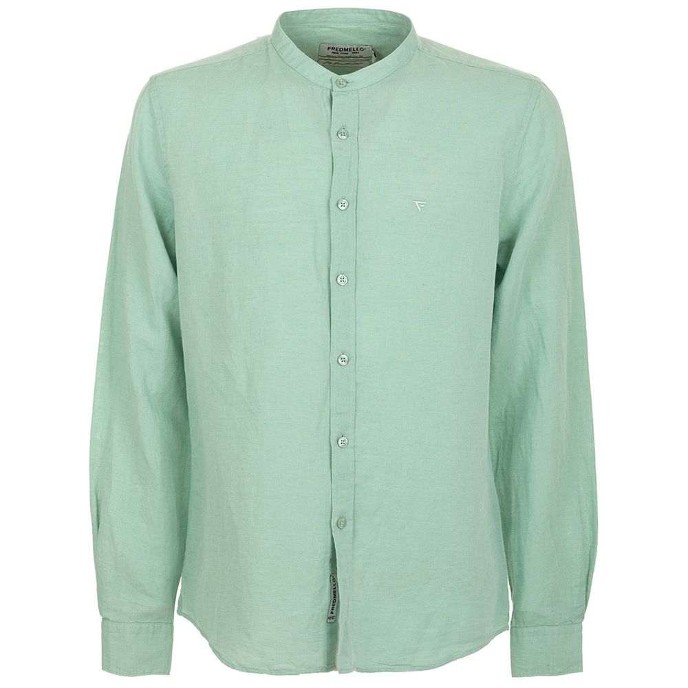 Apple Green Mandarin Collar Shirt