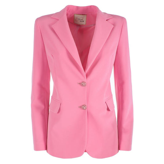 Elegant Pink Nylon Classic Jacket