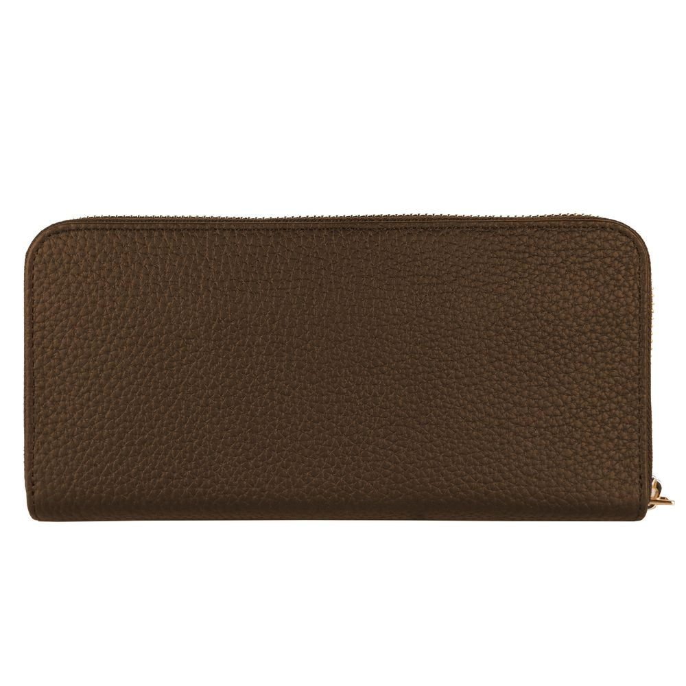 Exquisite Leather Zip Wallet in Brown