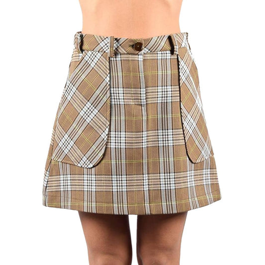Chic Tartan Cotton Blend Mini Skirt