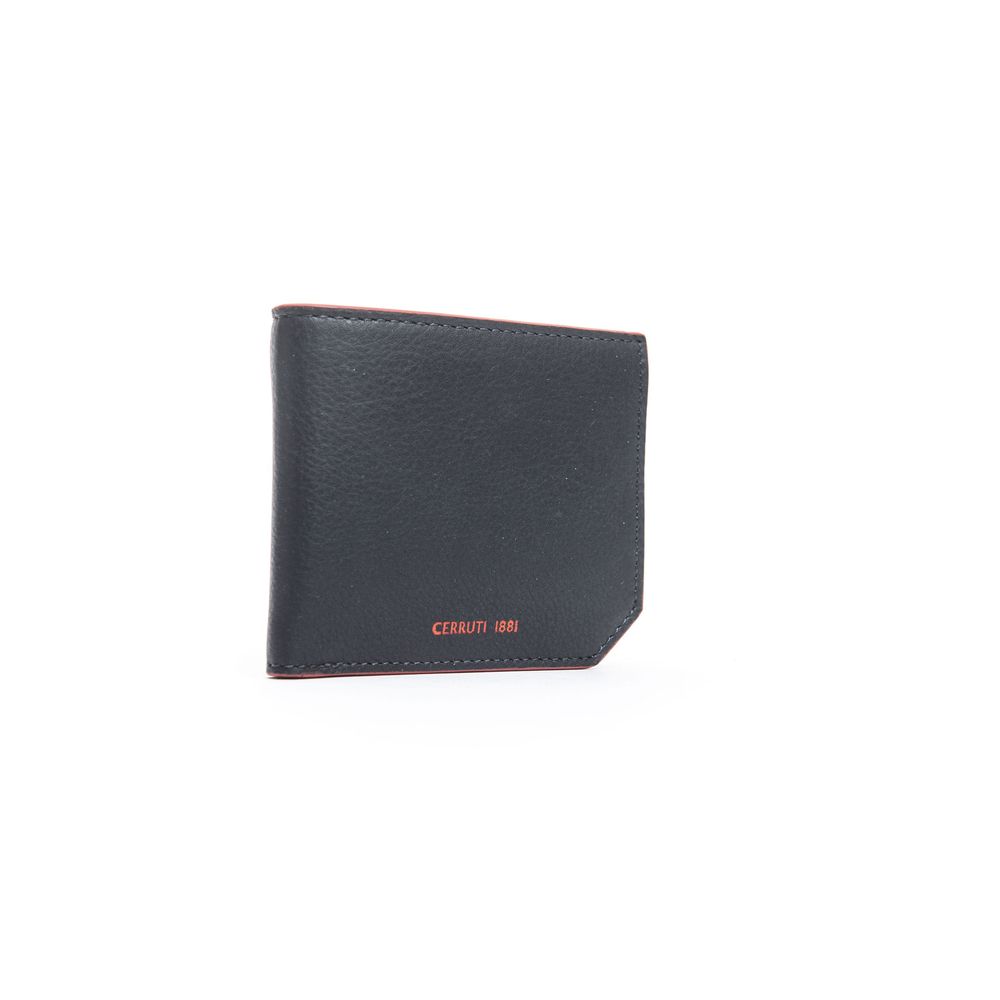 Elegant Blue Leather Bi-Fold Wallet