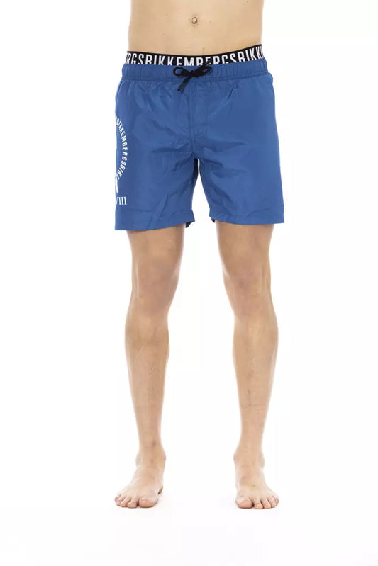 Sleek Layered Swim Shorts - Elegant Blue