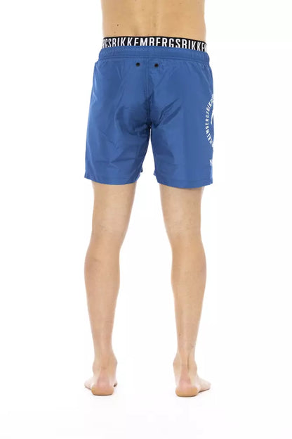 Sleek Layered Swim Shorts - Elegant Blue