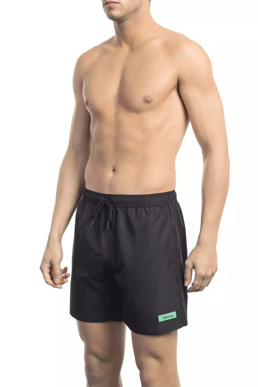 Elegant Black Logo Swim Shorts