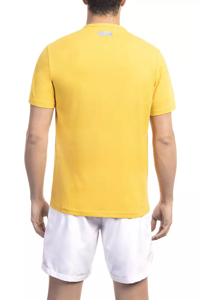 Sunny Yellow Cotton Tee with Back Logo Detail