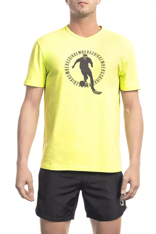 Radiant Yellow Cotton Blend Printed T-Shirt