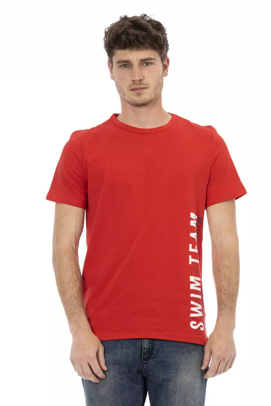 Vibrant Red Front Print Tee
