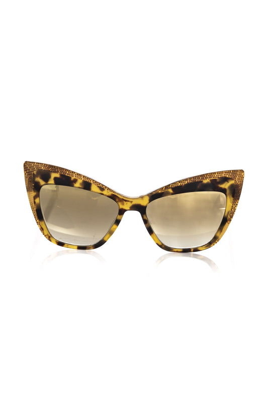 Glitter-Edged Cat Eye Sunglasses in Yellow