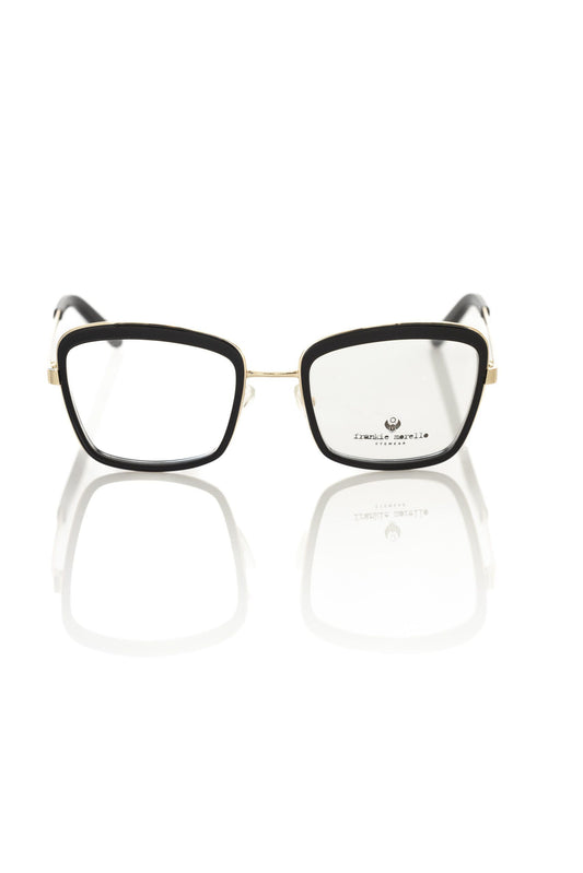 Sophisticated Square Black & Gold Eyeglasses